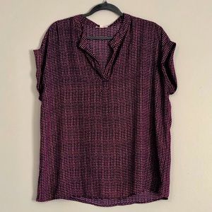Pleione Navy and pink blouse